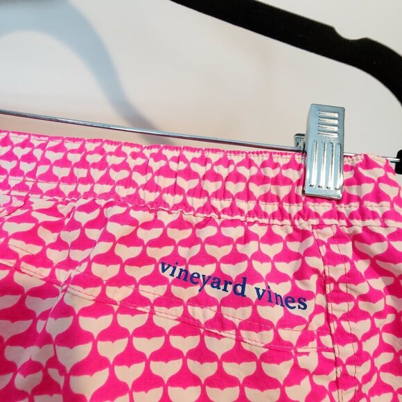 Vineyard Vines Women's Whale Tail Print Performance Shorts Neon Pink Nylon Short - Picture 5 of 12